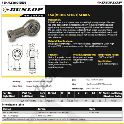 FSLX-M20-16-C-MS-DUNLOP