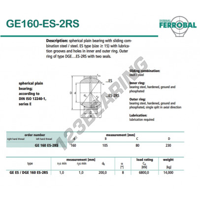 DGE160-ES-2RS-DURBAL