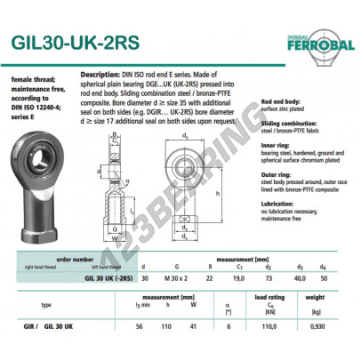 GIL30-UK-2RS-DURBAL